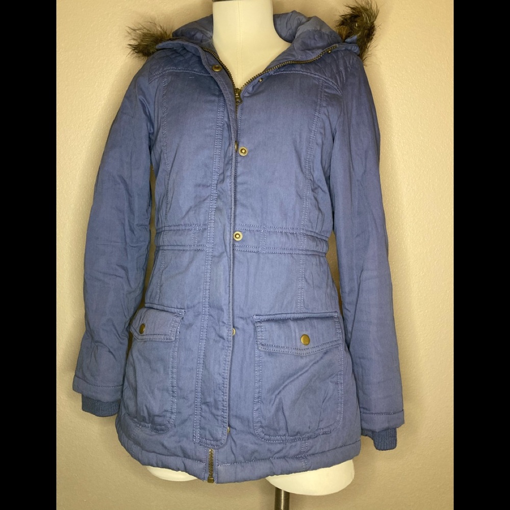 Blue Size Small Parka Style Jacket